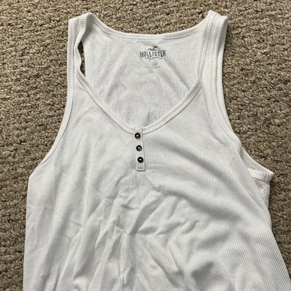White Loose Fitting Tank Top